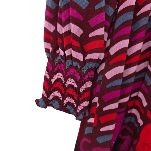 KATE SPADE SMALL RAWR LONG SLEEVE V-NECK SHOULDER PADDED ABOVE KNEE DRESS - Picture 6 of 6